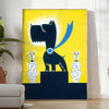 courage Dog Hero Animal Poster striking piece wall art black blue tones unique gift statement artwork space print spirit heroic canine frame standalone masterpiece