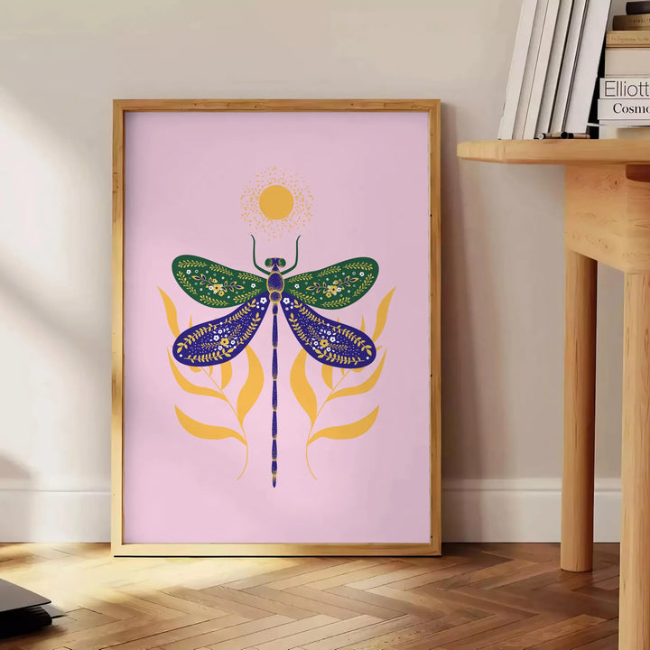 Dragonfly Wildlife Wall Art Travel Poster High Quality Frame Premium Print Home Decor Color