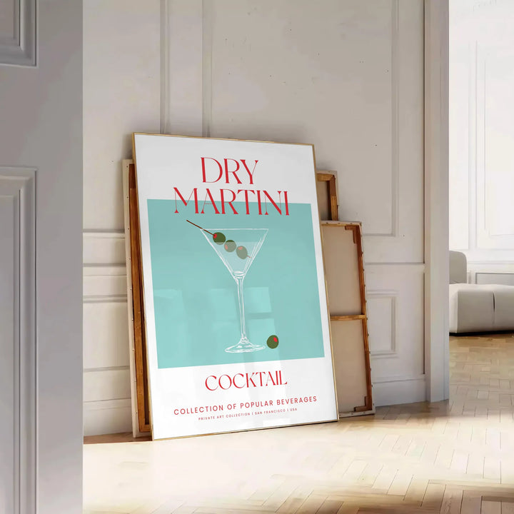 Dry Martini Cocktail Print Travel Poster High Quality Frame Premium Print Home Decor Color