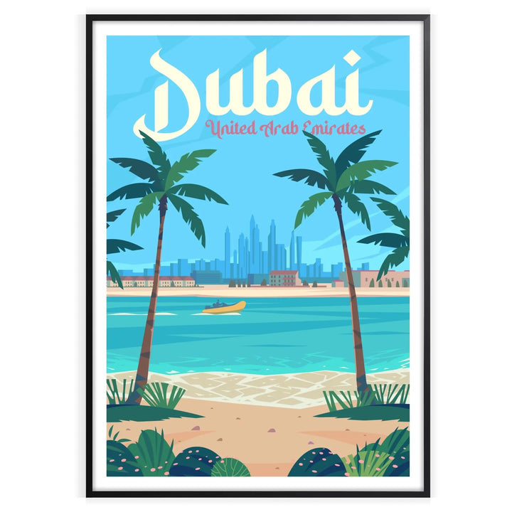 Affiche de voyage imprimée de Dubaï