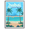 allure Dubai stunning travel poster sophisticated gray blue hues wall art artwork ideal gift enthusiast sizes A4 cm A0 space today