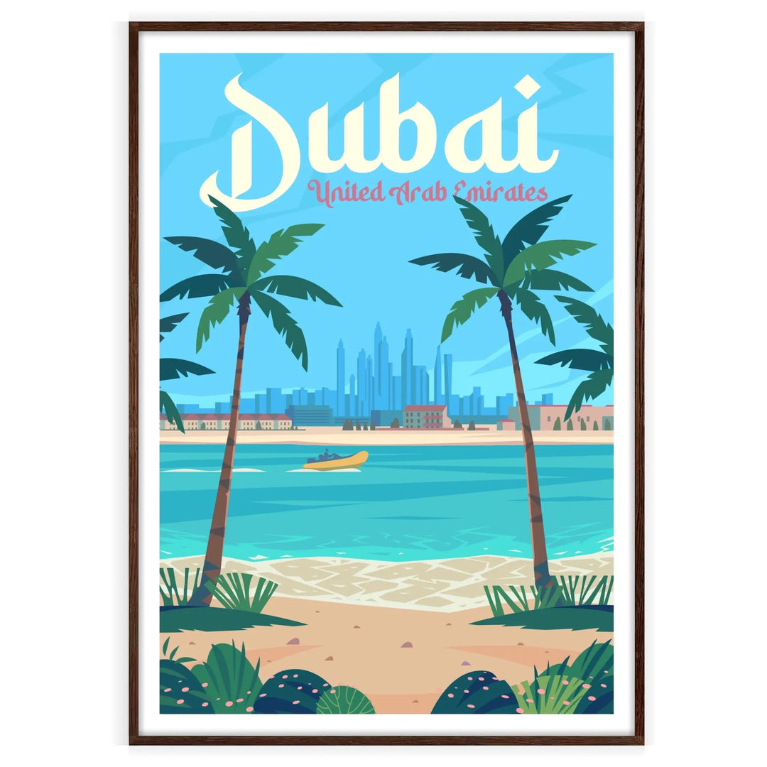 Affiche de voyage imprimée de Dubaï