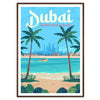 allure Dubai stunning travel poster sophisticated gray blue hues wall art artwork ideal gift enthusiast sizes A4 cm A0 space today