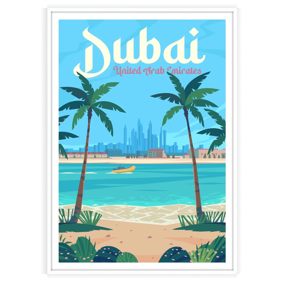 Affiche de voyage imprimée de Dubaï