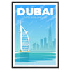space stunning Dubai poster gray blue hues wall art unique gift occasion unframed version style
