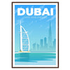 space stunning Dubai poster gray blue hues wall art unique gift occasion unframed version style