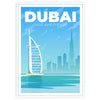 space stunning Dubai poster gray blue hues wall art unique gift occasion unframed version style