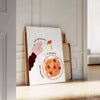 kitchen playful Eat Spaghetti Forgetti poster vibrant yellow soothing gray tones charming wall art perfect unique gift delightful addition space A4 cm A0 sizes