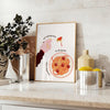 kitchen playful Eat Spaghetti Forgetti poster vibrant yellow soothing gray tones charming wall art perfect unique gift delightful addition space A4 cm A0 sizes
