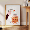 kitchen playful Eat Spaghetti Forgetti poster vibrant yellow soothing gray tones charming wall art perfect unique gift delightful addition space A4 cm A0 sizes