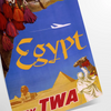 Égypte affiche captivante vol TWA teintes gris vert une touche élégance intérieur cadeau unique disponibles A4 cm A0