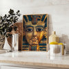 mystique ancient Egyptian art stunning poster green orange hues timeless elegance decor wall unique gift print space unframed ideal style today