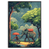 space majesty elephant wildlife green gray tones captivating poster perfect wall art gift nature lovers room stunning piece available frame