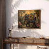 space stunning elephant poster vibrant green yellow hues wall art animal lovers ideal gift sizes A4 cm A0