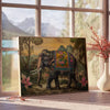 space stunning elephant poster vibrant green yellow hues wall art animal lovers ideal gift sizes A4 cm A0