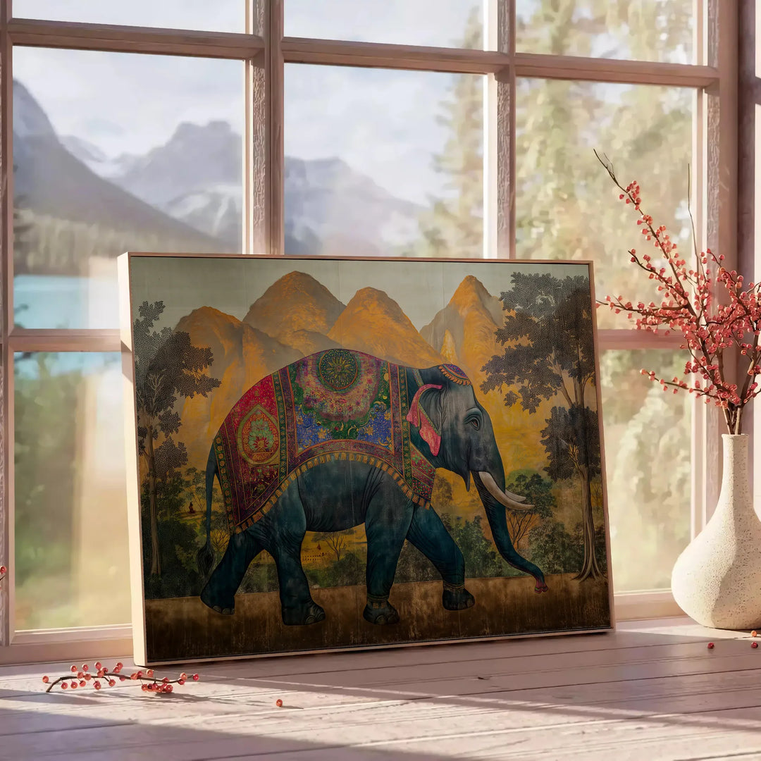 Elephant Animal Print Travel Poster High Quality Frame Premium Print Home Decor Color