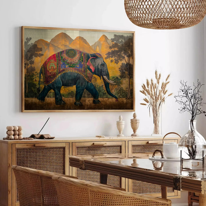 Elephant Animal Print Travel Poster High Quality Frame Premium Print Home Decor Color