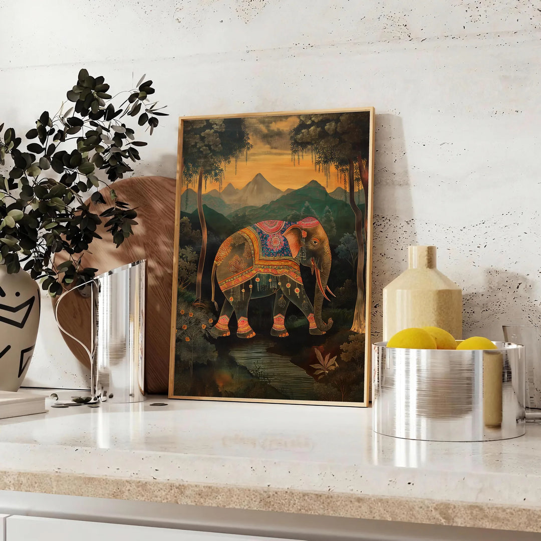 Elephant Animal Wall Art 1 Travel Poster High Quality Frame Premium Print Home Decor Color