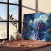 space stunning elephant poster vibrant green blue hues captivating wall art perfect gift room décor A4 cm A0 sizes versatile display options