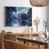 space stunning elephant poster vibrant green blue hues captivating wall art perfect gift room décor A4 cm A0 sizes versatile display options
