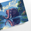space stunning elephant poster vibrant green blue hues captivating wall art perfect gift room décor A4 cm A0 sizes versatile display options