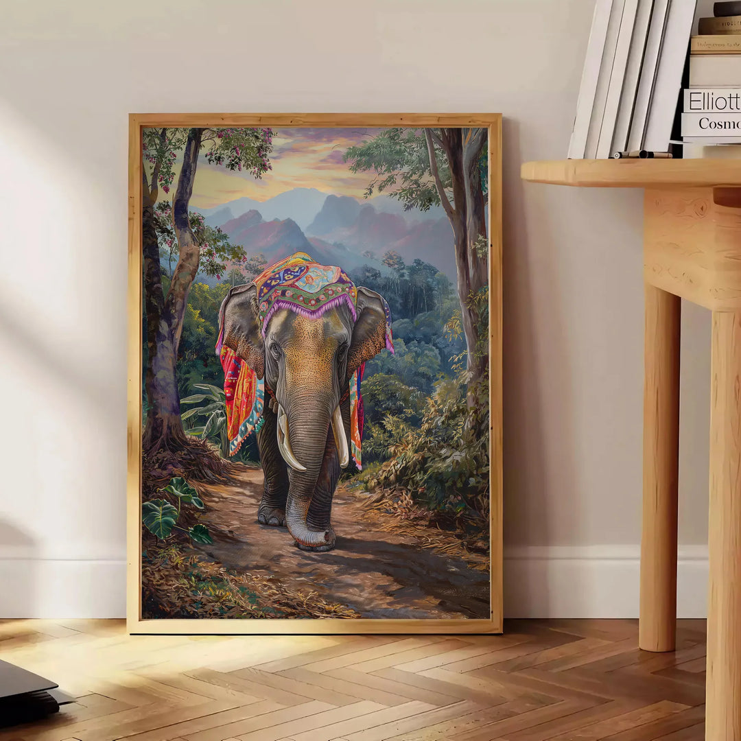 Elephant Animal Wall Art Travel Poster High Quality Frame Premium Print Home Decor Color