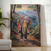space elephant poster harmonious blend green gray striking wall art perfect unique gift stunning artwork home room enchanting print sizes A4 cm A0