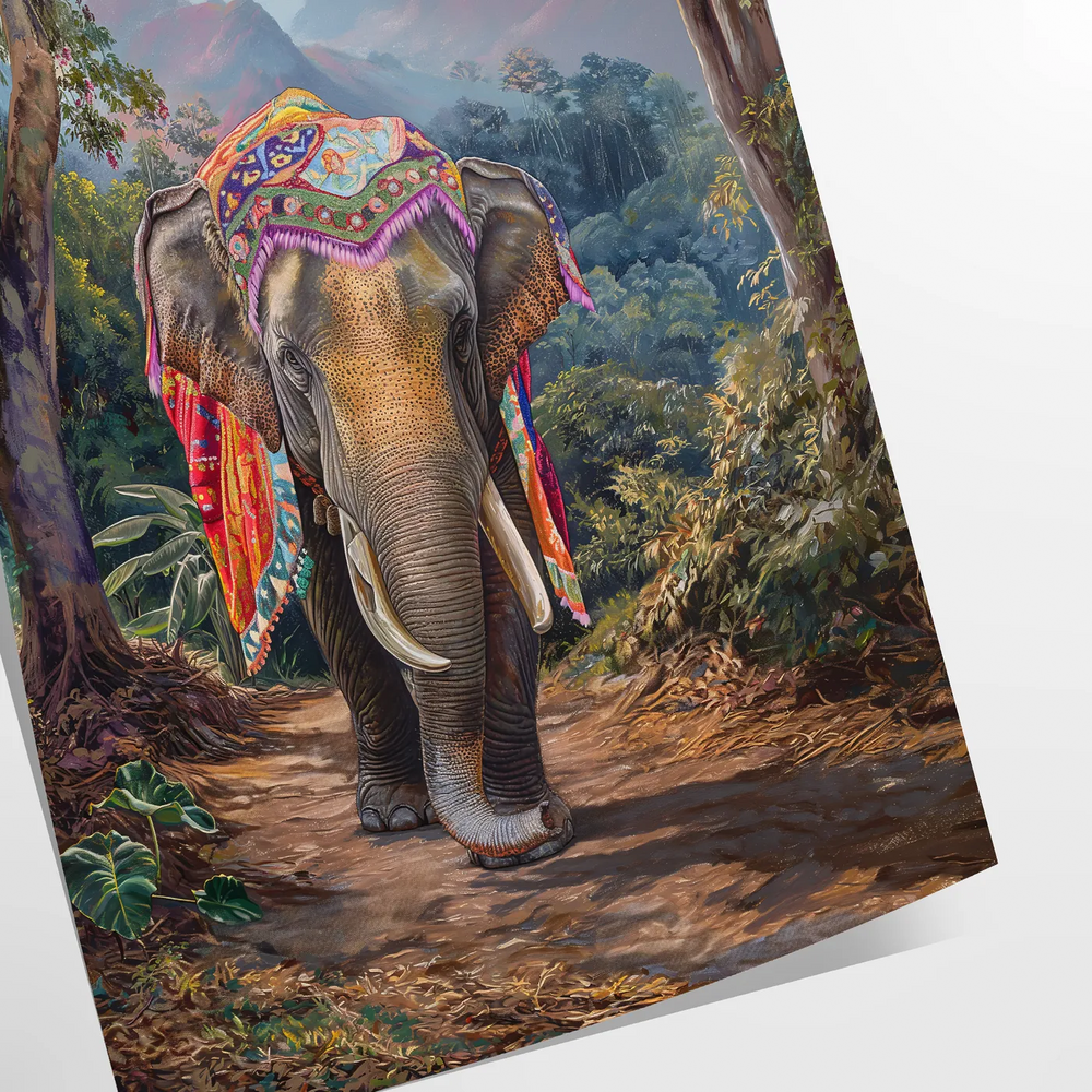 Elephant Animal Wall Art Travel Poster High Quality Frame Premium Print Home Decor Color