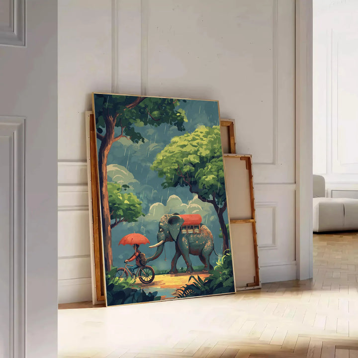 Elephant Wildlife Poster Travel Poster High Quality Frame Premium Print Home Decor Color