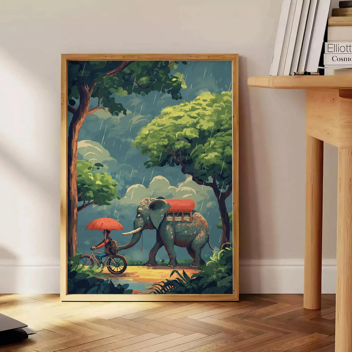 Elephant Wildlife Poster Travel Poster High Quality Frame Premium Print Home Decor Color