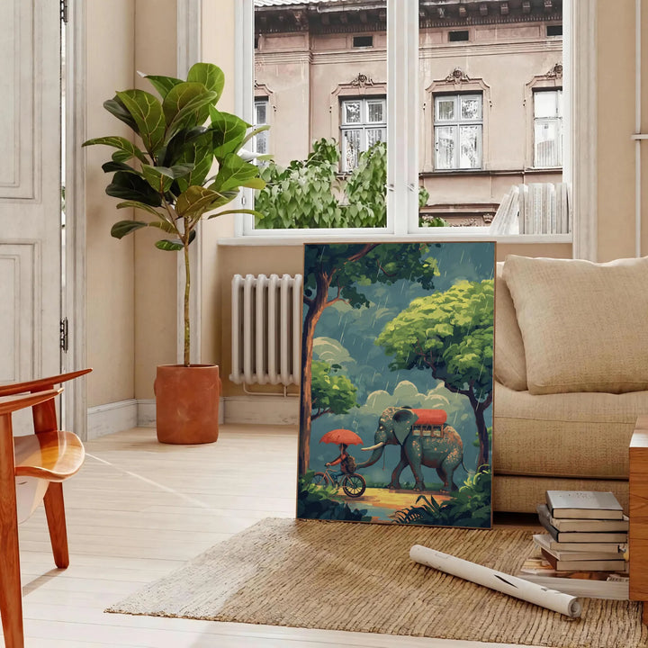 Elephant Wildlife Poster Travel Poster High Quality Frame Premium Print Home Decor Color