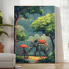 space majesty elephant wildlife green gray tones captivating poster perfect wall art gift nature lovers room stunning piece available frame