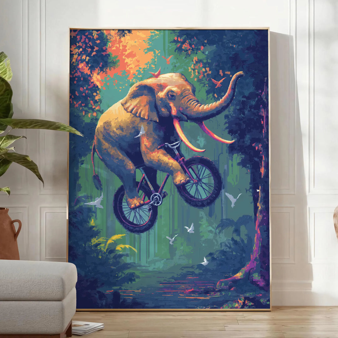 Elephant Wildlife Wall Art 1 Travel Poster High Quality Frame Premium Print Home Decor Color