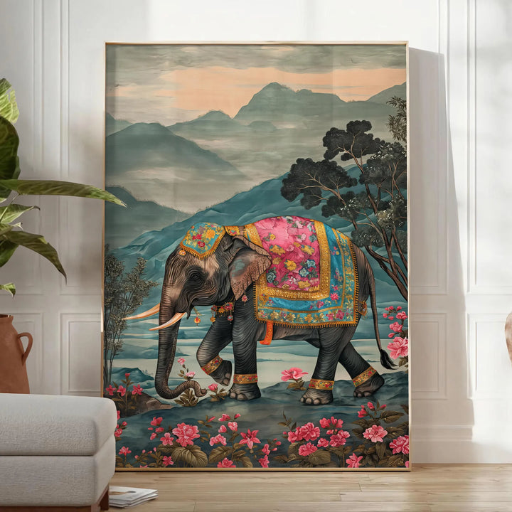 Elephant Wildlife Wall Art Travel Poster High Quality Frame Premium Print Home Decor Color