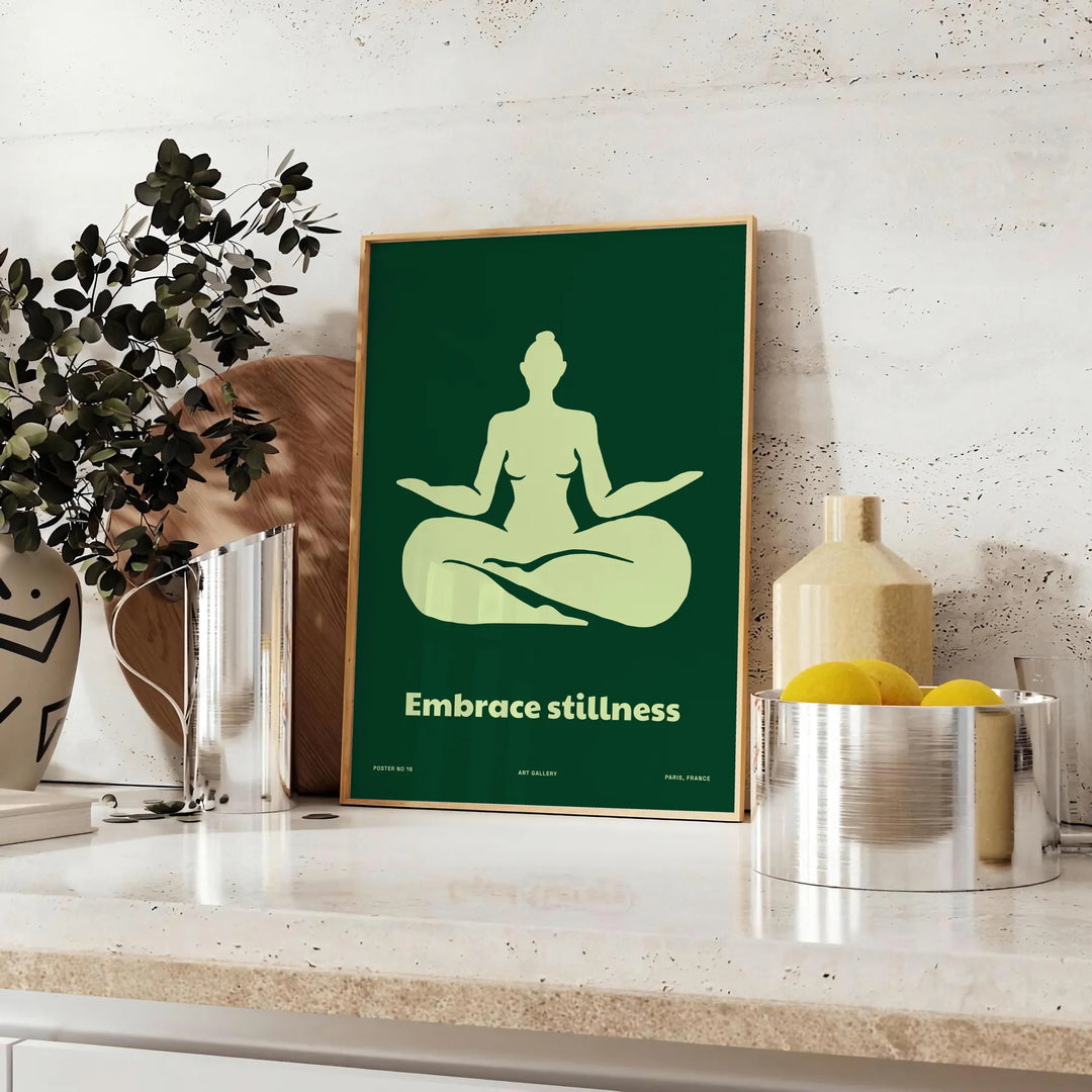 Embrace Stilness Yoga Print Travel Poster High Quality Frame Premium Print Home Decor Color