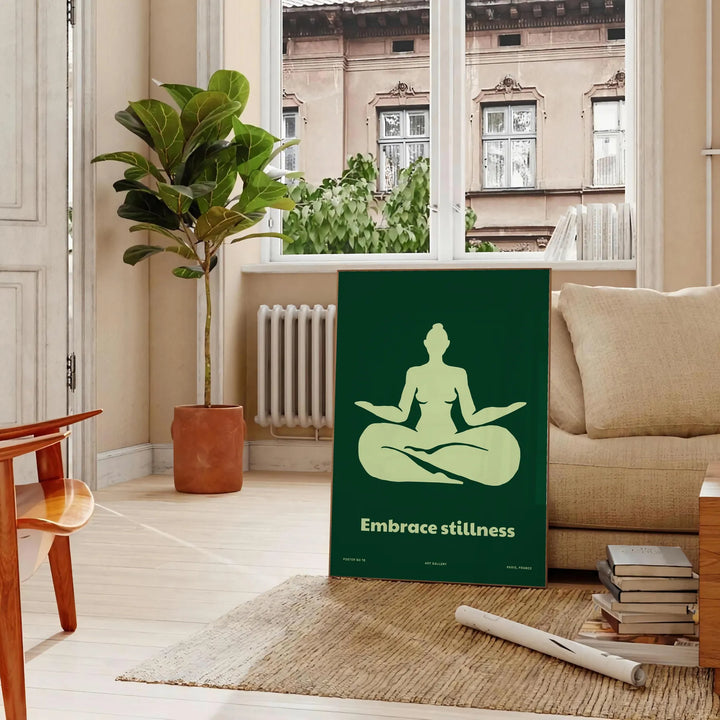 Embrace Stilness Yoga Print Travel Poster High Quality Frame Premium Print Home Decor Color