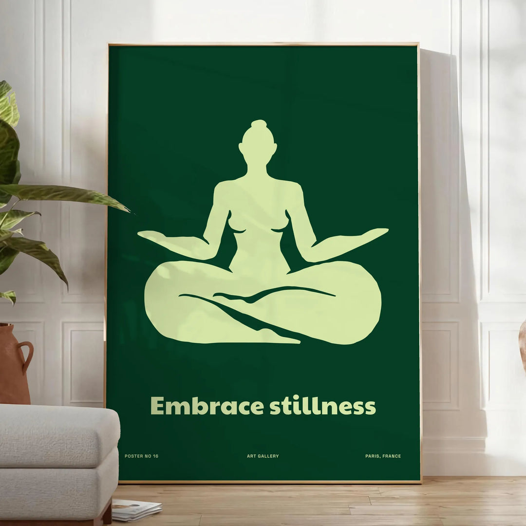 Embrace Stilness Yoga Print Travel Poster High Quality Frame Premium Print Home Decor Color