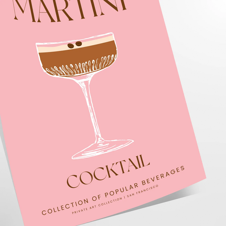 Espresso Martini Cocktail Art Print Travel Poster High Quality Frame Premium Print Home Decor Color