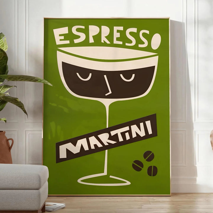 Espresso Martini Cocktail Wall Print Travel Poster High Quality Frame Premium Print Home Decor Color