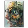 intriguing experimental art poster dynamic shades green orange unique wall thoughtful gift print space vibrant energy frame standalone masterpiece