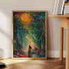 vibrant energy experimental art green orange poster space eye wall unique gift versatile sizes A4 cm A0 decor artwork