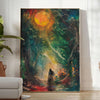 vibrant energy experimental art green orange poster space eye wall unique gift versatile sizes A4 cm A0 decor artwork