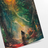 vibrant energy experimental art green orange poster space eye wall unique gift versatile sizes A4 cm A0 decor artwork