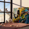 vibrant world experimental art striking poster bold green gray tones modern touch space unique print ideal gift lovers sizes A4 cm A0