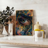 stunning experimental art poster dynamic blend green gray hues unique gift stylish wall piece space various sizes A4 cm A0 walls captivating artwork today