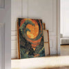 creativity vibrant experimental art poster eye design bold green orange hues perfect space wall unique gift sizes A4 cm A0 walls today