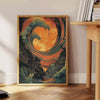 creativity vibrant experimental art poster eye design bold green orange hues perfect space wall unique gift sizes A4 cm A0 walls today
