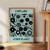 imagination Explore Other Planets modern art poster stunning black blue backdrop wall unique gift lover eye print artwork piece