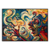 space vibrant expressionism art poster dynamic greens yellows wall unique gift eye artwork room ambiance