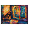 univers art expressionniste affiche captivante nuances vert orange choix parfait espace un cadeau unique encadrement